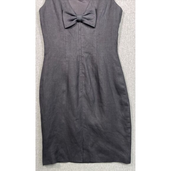Steven Stockman Women’s 100% Linen Dress Size 4 Black Back Bow - Picture 9 of 11